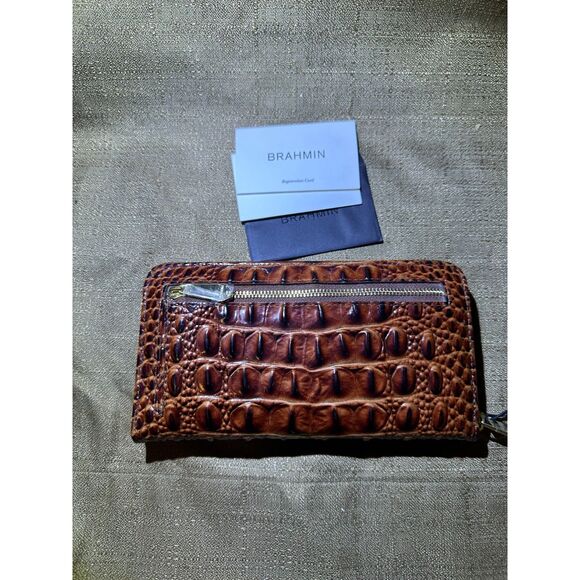 NWT Brahmin Women's Suri Leather Zip-Around Wallet Pecan Melbourne - Picture 5 of 7